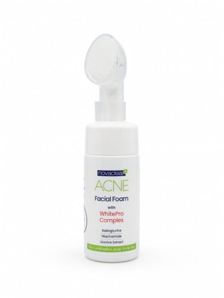 نوفاكلير أكني غسول رغوي للوجه للبشرة الدهنية والمختلطة المعرضة لحب الشباب 100 مل – Novaclear Acne Facial Foam Oil Control